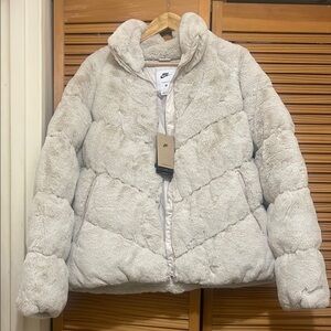 Nike Cream Faux Fur Jacket